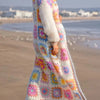 Long Rainbow Crochet Cardigan - Festigal