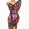 3D Butterfly Wing Asymmetrical Dress