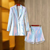 Glitter Sequinned Blazer Shorts Suit - Festigal