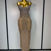 Rhinestone Mesh Maxi Dress