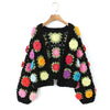 3D Rose Handmade Crochet Cardigan - Festigal