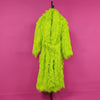 Shaggy Long Waist Tie Coat