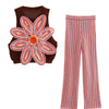 Flower Knitted Two Piece Set - Festigal
