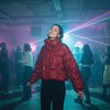 Sequin Puffer Bomber Jacket