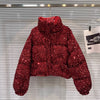 Sequin Puffer Bomber Jacket