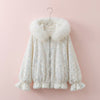 Sequin Ruched Fur Jacket