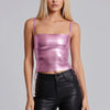 Metallic Bandage Lace Up Top