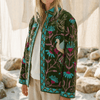 Velvet Peacock Embroidered Kimono