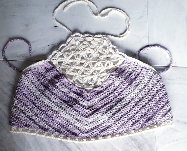 Handmade Crochet Wildflower Insert Adjustable Tie Halterneck - Festigal