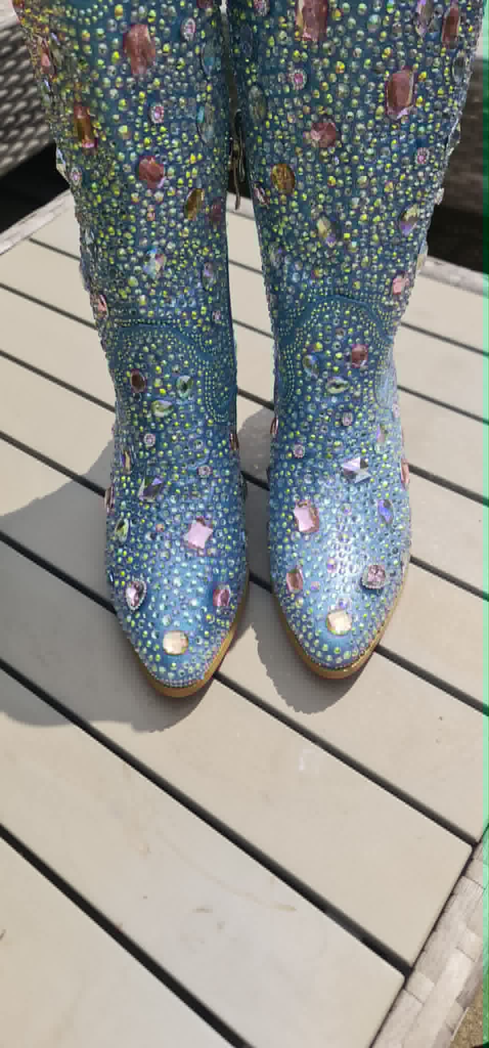Crystal Embellished Cowgirl Boots
