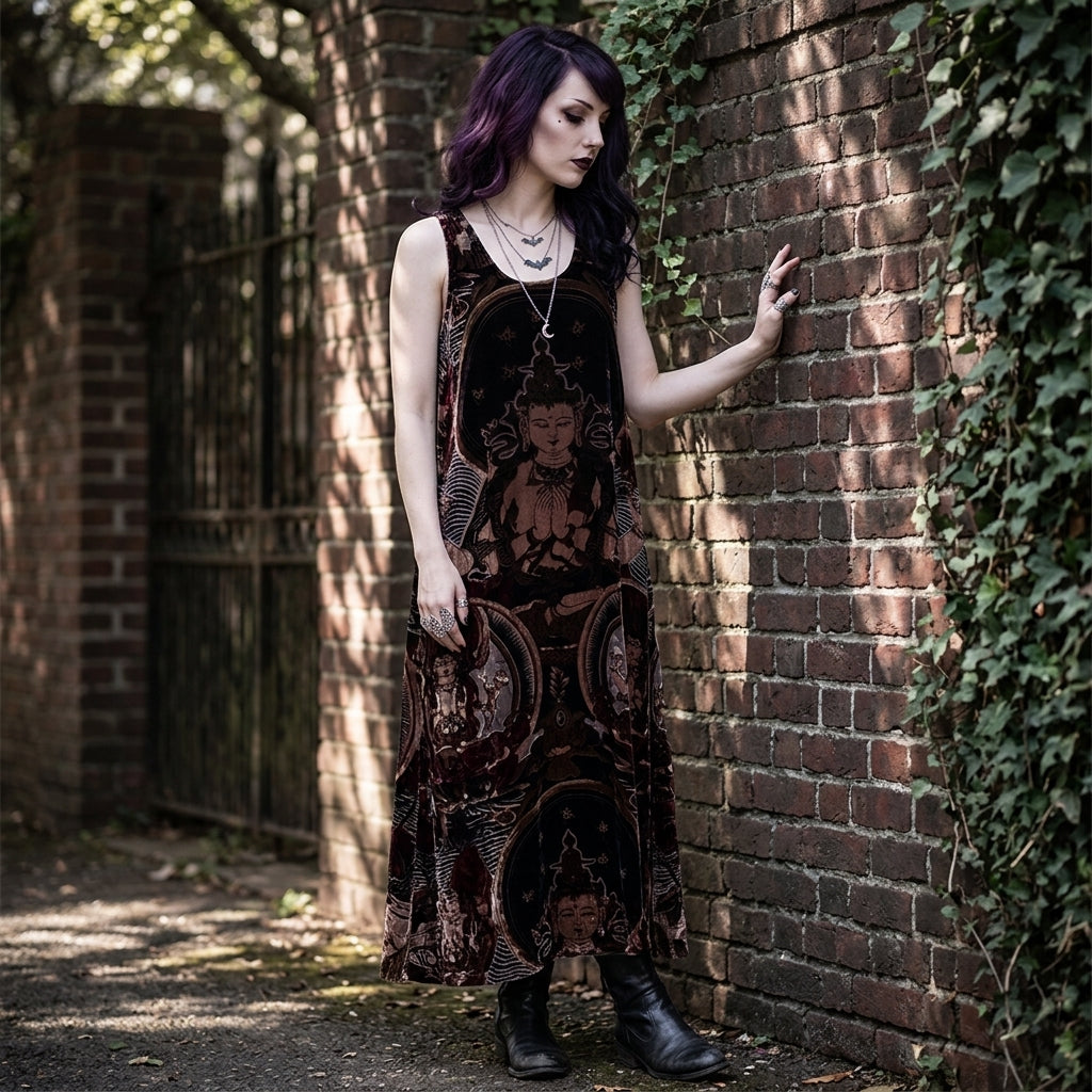 Buddha Silk Velvet Dress