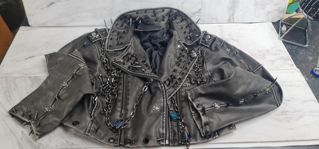Faux Leather Spiked Jacket - Festigal