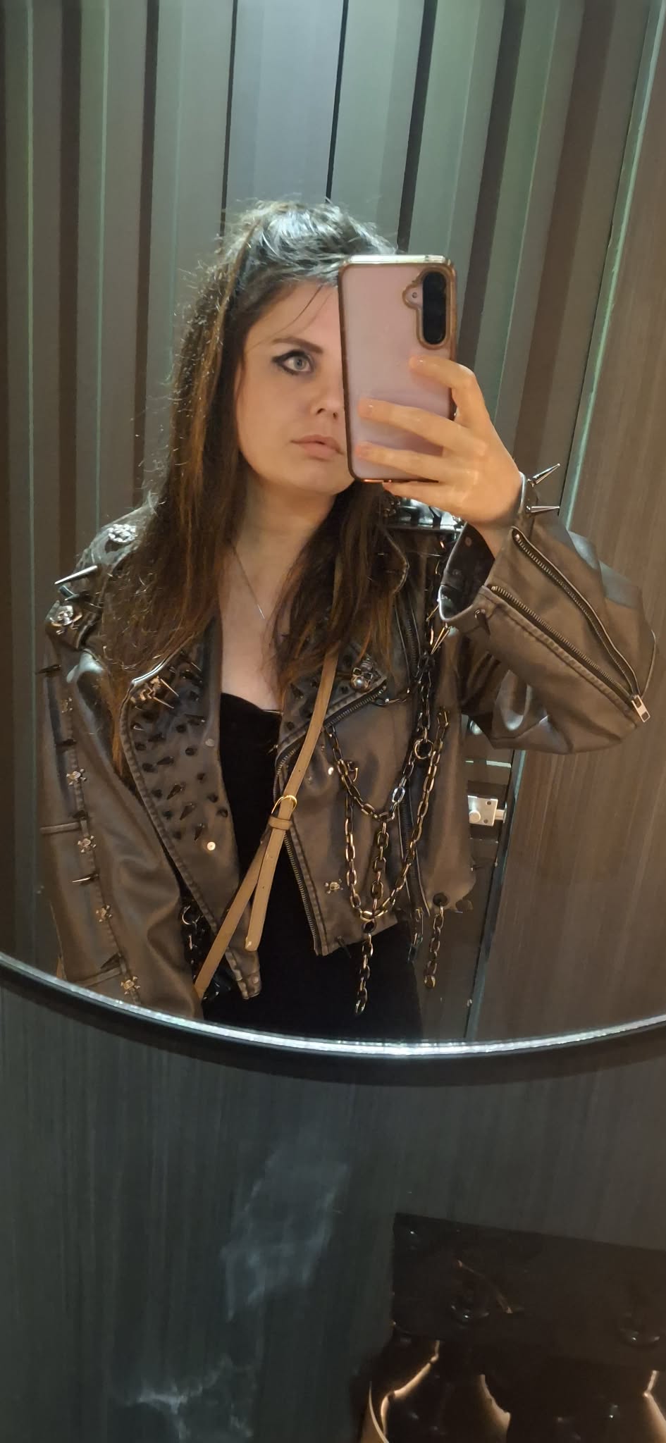 Faux Leather Spiked Jacket