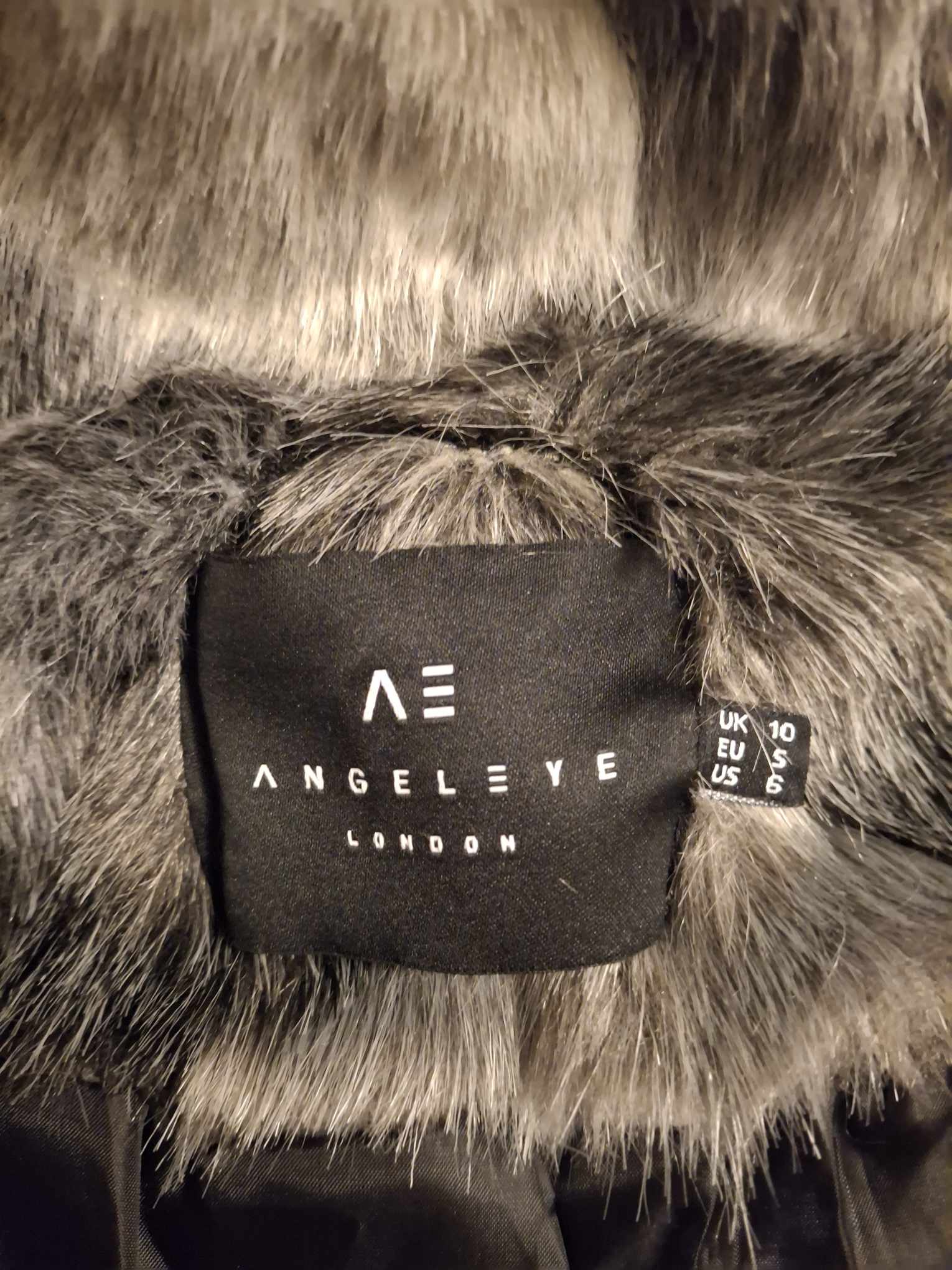 BNWT Angel Eye Faux Fur Contrast Coat. Size M UK 10 - Festigal