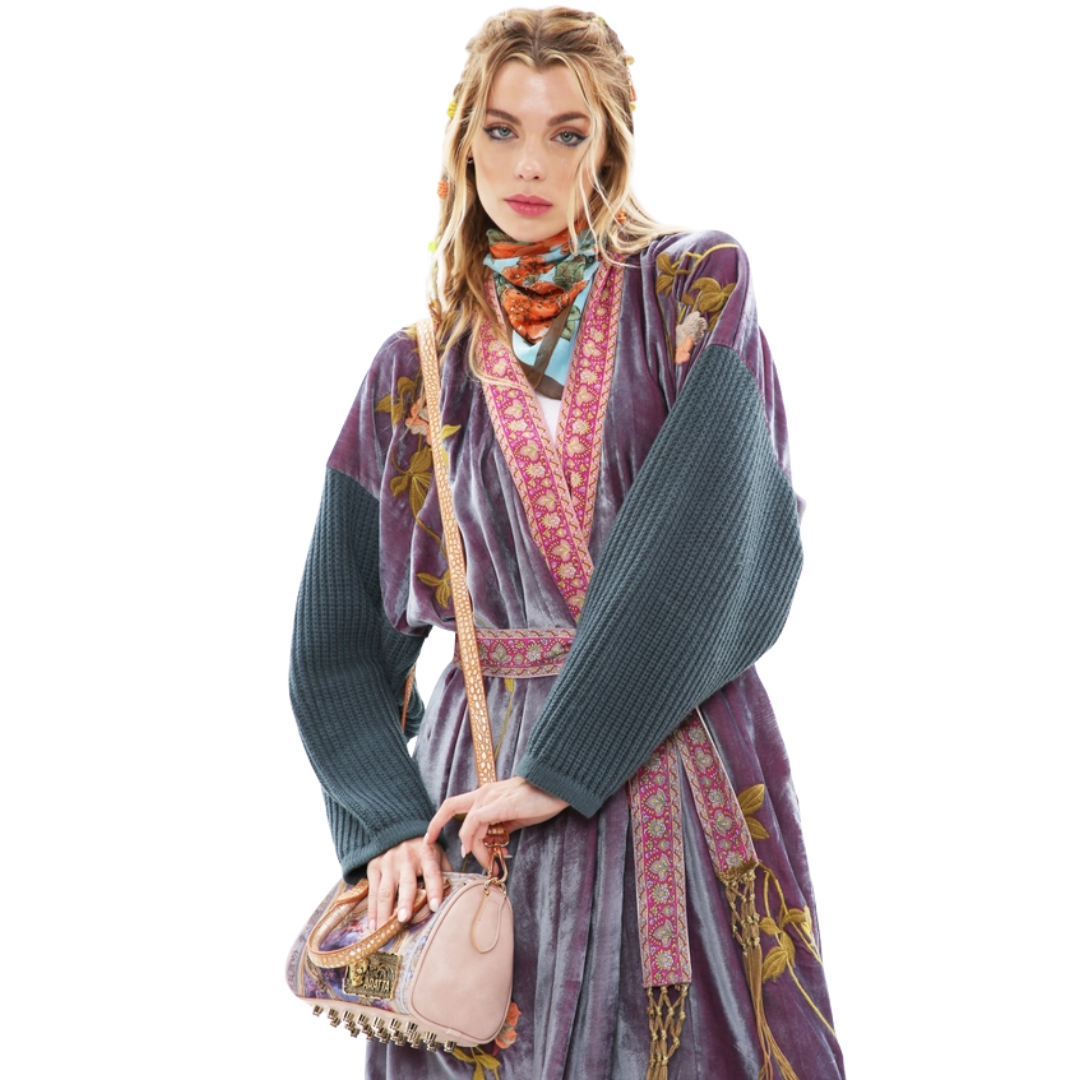 Lilac Velvet Embroidered Jacket