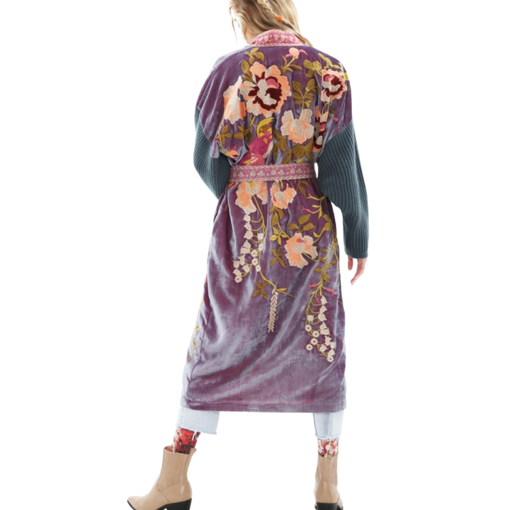 Lilac Velvet Embroidered Jacket
