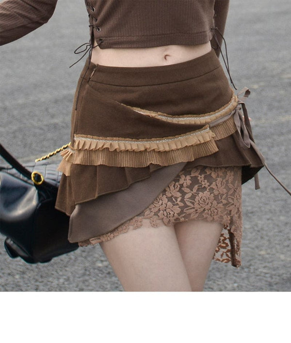 Asymmetrical Ruffle Mini Skirt
