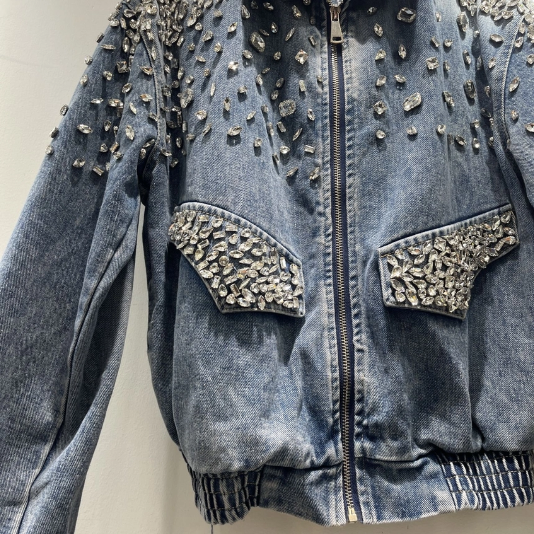 Crystal Embellished Denim Jacket