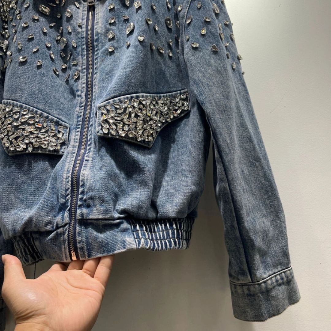 Crystal Embellished Denim Jacket