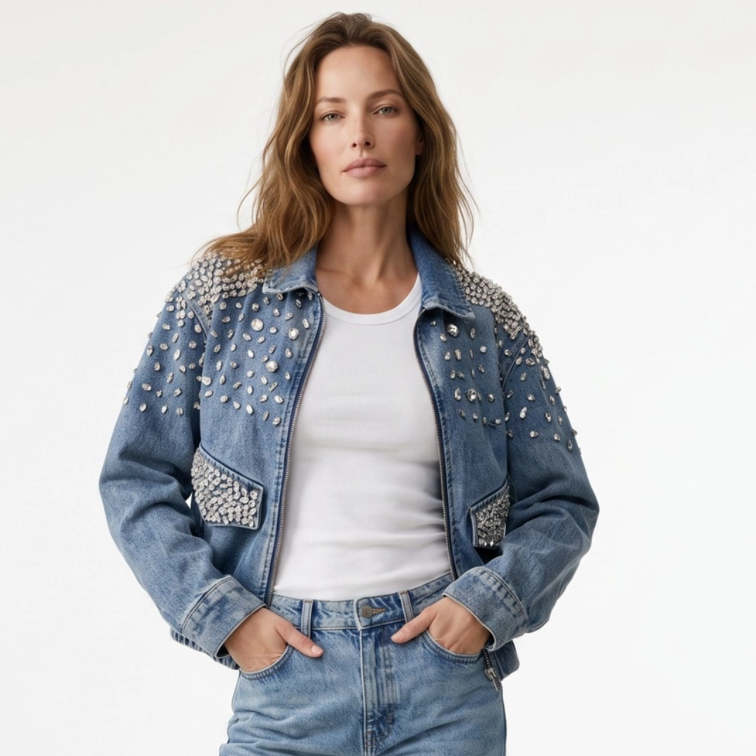 Crystal Embellished Denim Jacket