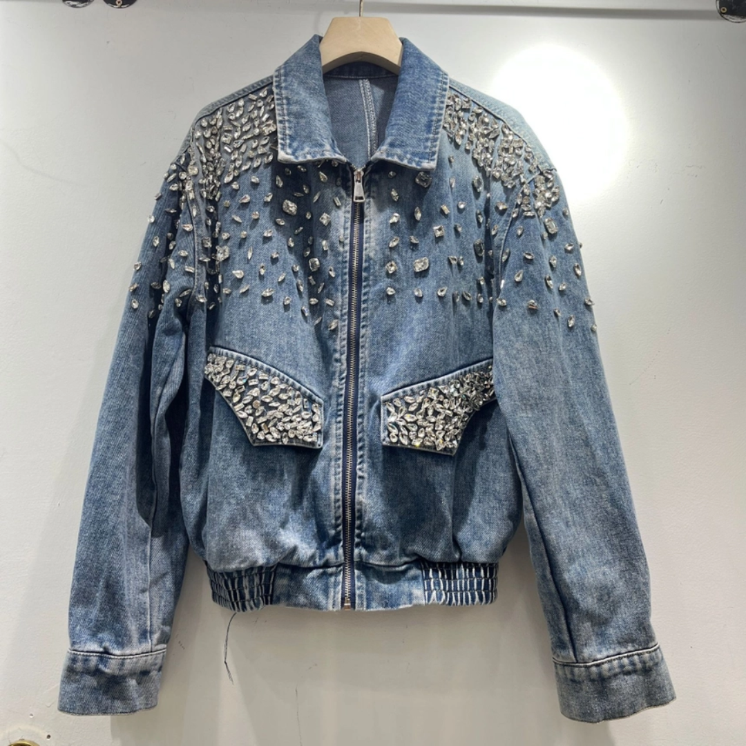 Crystal Embellished Denim Jacket