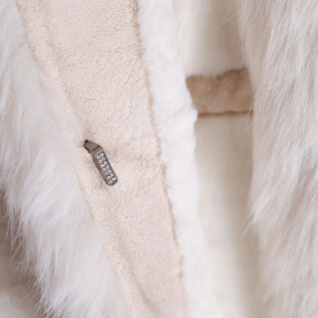 Faux Fur Sequin Longline Coat