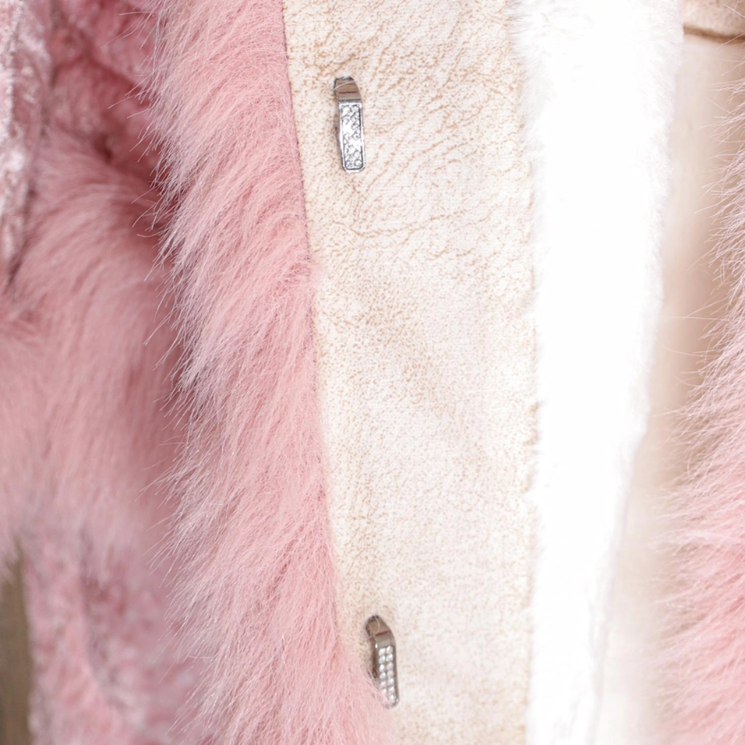 Faux Fur Sequin Longline Coat