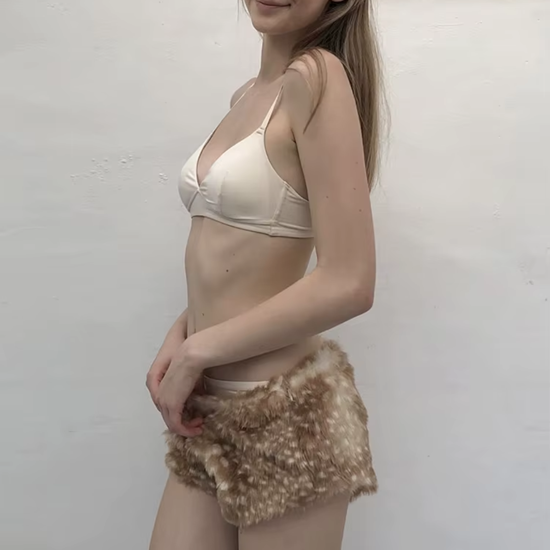 Deer Faux Fur Shorts