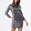 Disco Ball Long Sleeved Silver Dress - Festigal