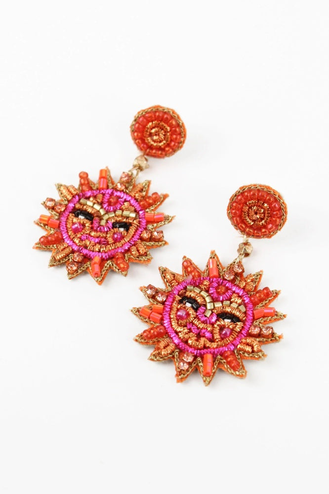 Sun Beaded Earrings
