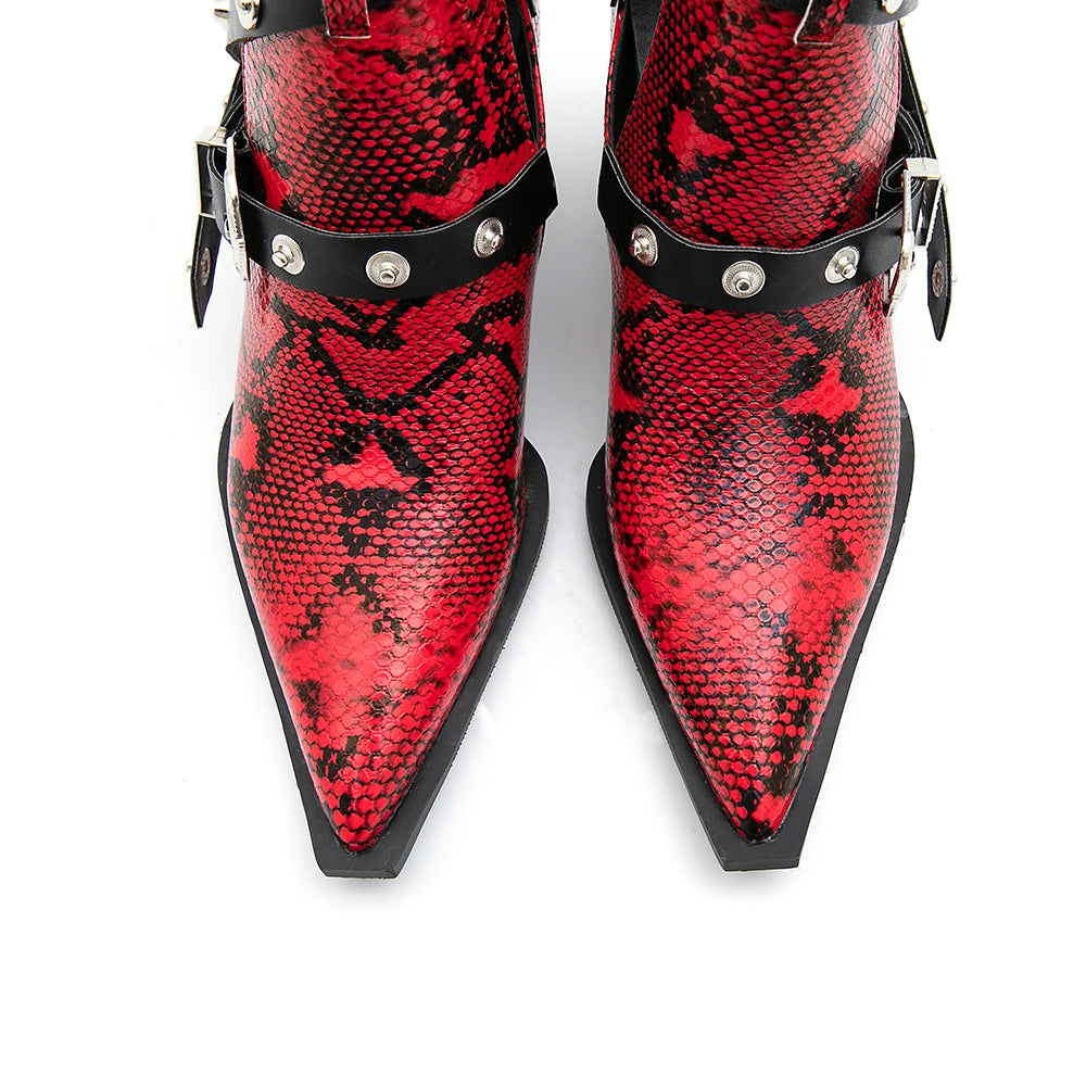 Western Snake Buckle Boots - Festigal