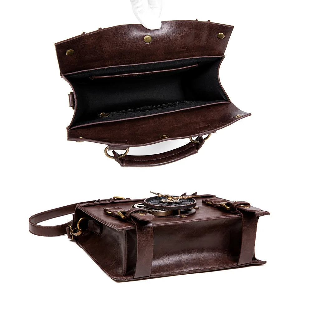 Steampunk Vintage Look Timepiece Shoulder Bag - Festigal