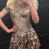 Shimmering Sequins Mermaid Leotard Micro Dress - Festigal