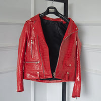 Men's Faux Crocodile Leather Jacket