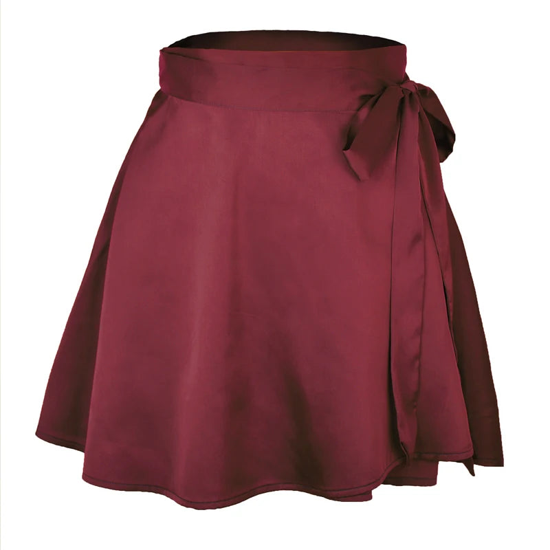 Satin Wrap Mini Skirt - Festigal