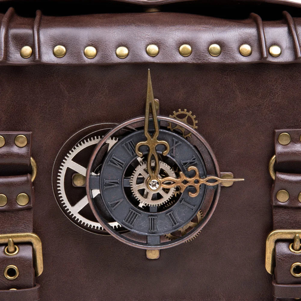 Steampunk Vintage Look Timepiece Shoulder Bag - Festigal