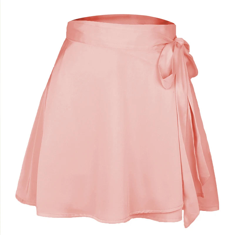 Satin Wrap Mini Skirt