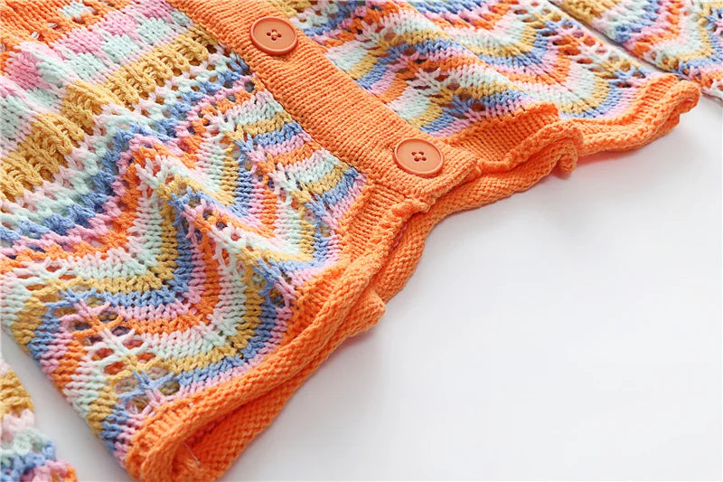 Colourful Striped Knitted Cardigan - Festigal