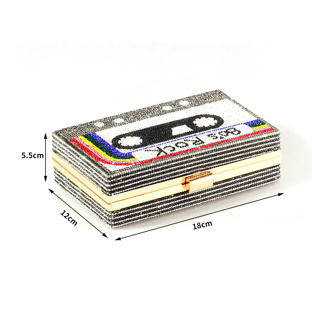 Rhinestone Cassette Clutch - Festigal
