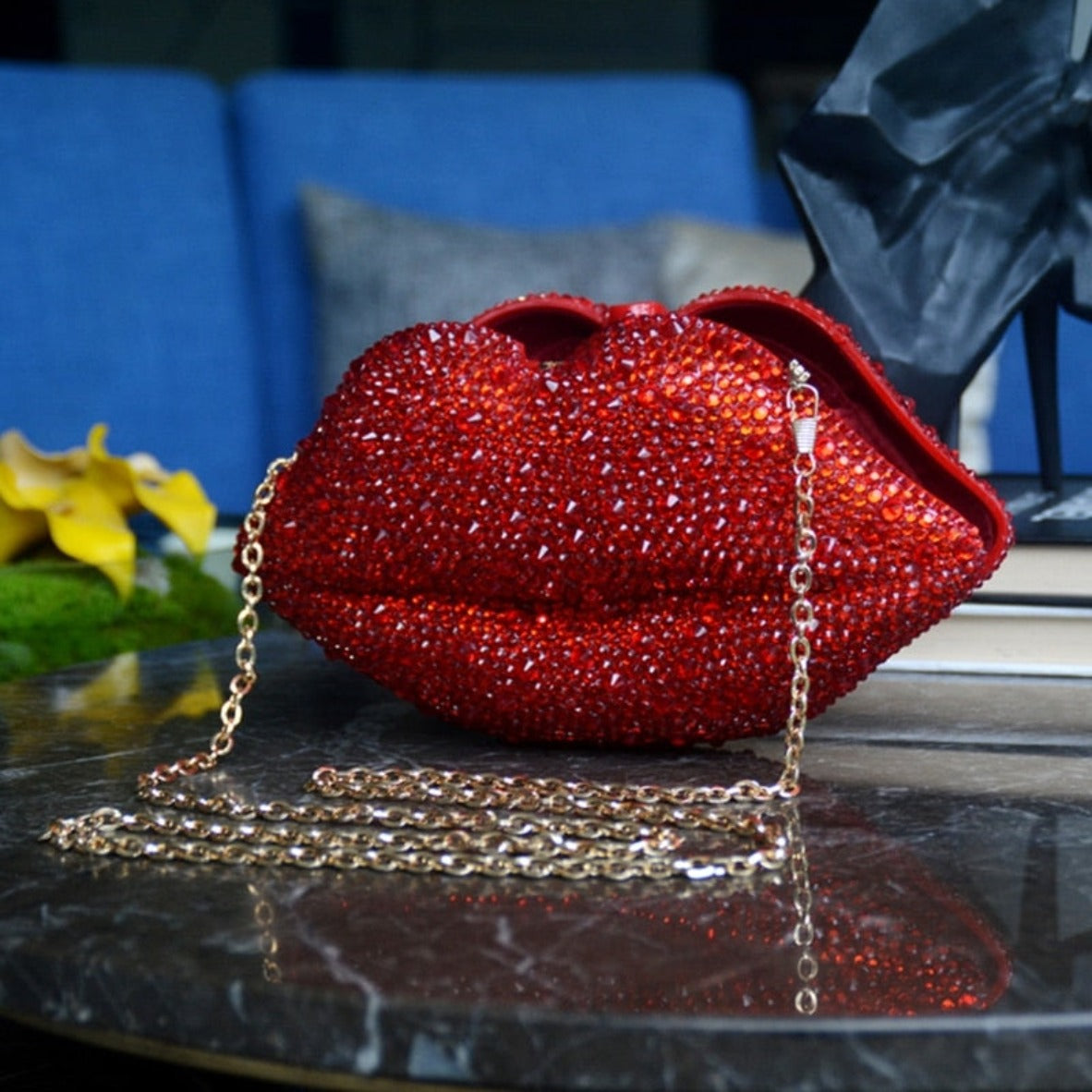 Red best sale lip clutch