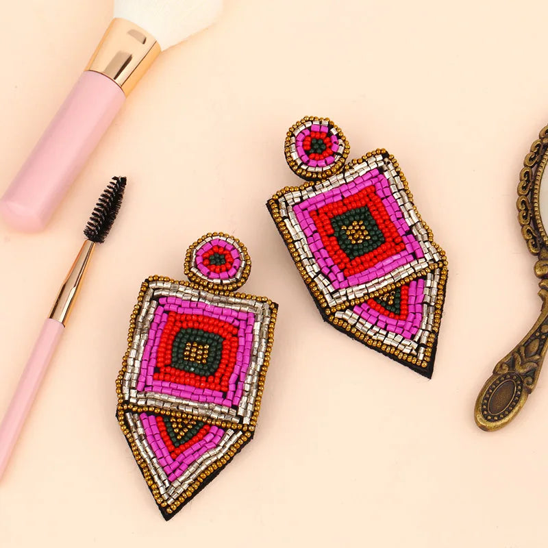 Geometric Beaded Earrings - Festigal
