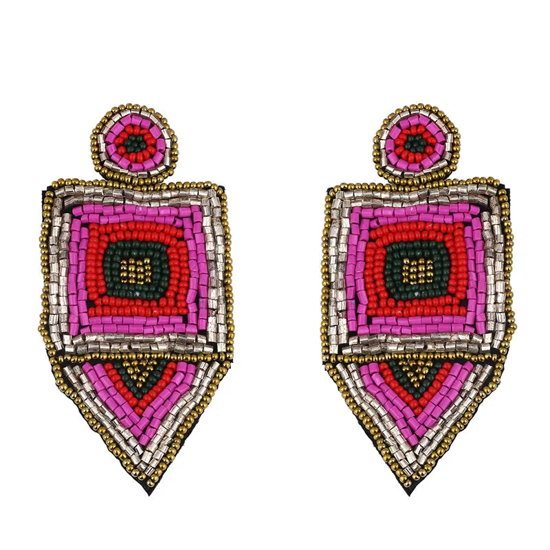 Geometric Beaded Earrings - Festigal