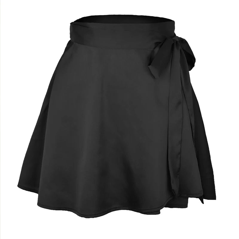 Satin Wrap Mini Skirt