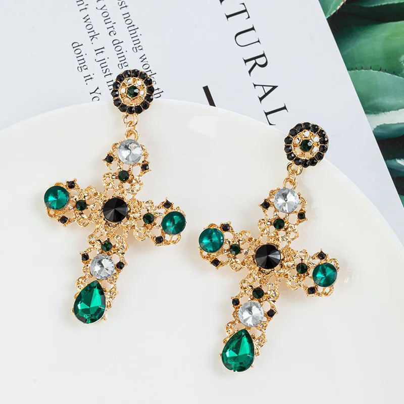 Baroque Cross Earrings - Festigal