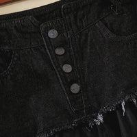 Asymmetrischer Denim-Jeans-Tüllrock