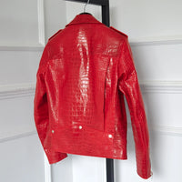 Men's Faux Crocodile Leather Jacket