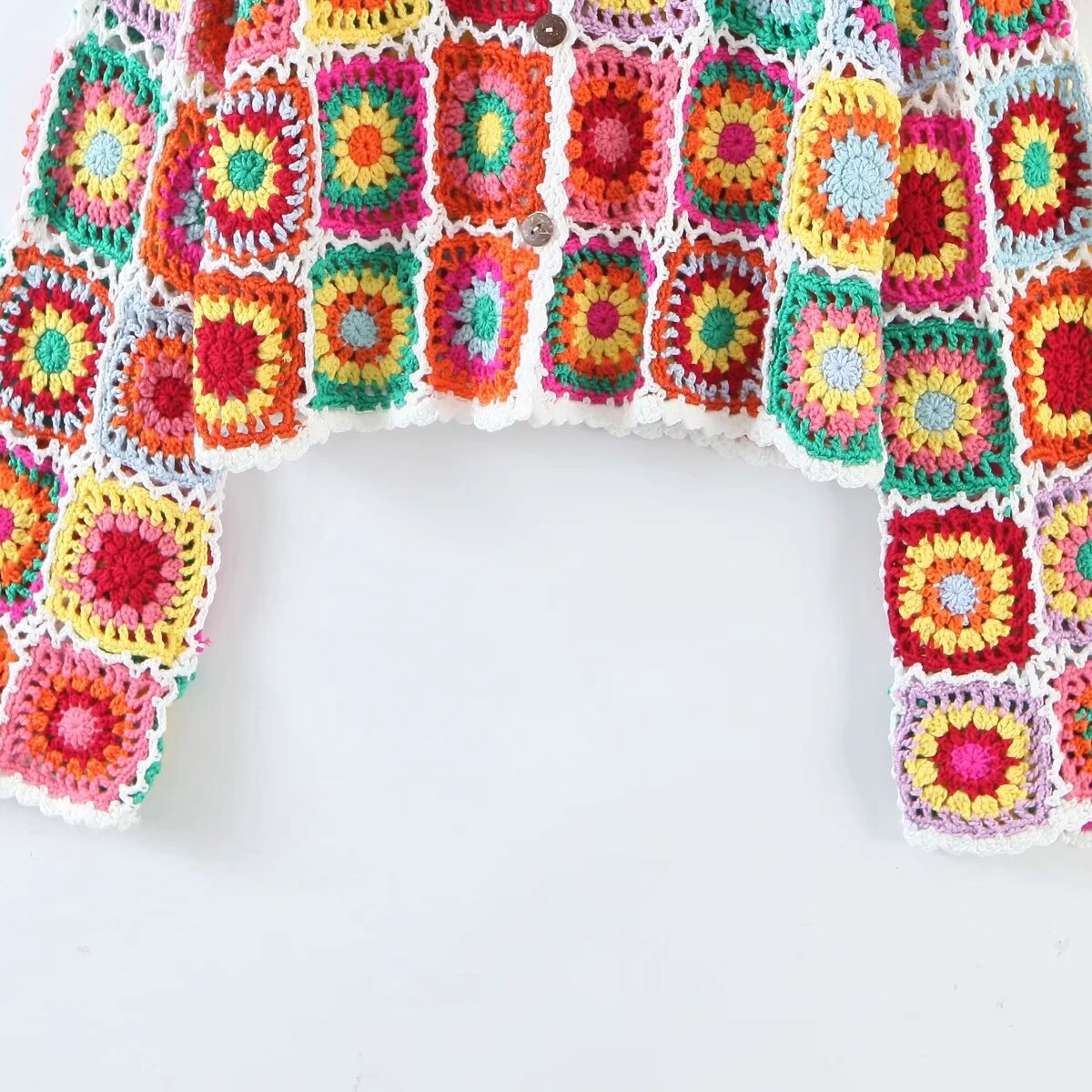 Sunburst Boho Coloured Hand Crochet Cardigan - Festigal