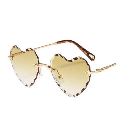 Heart Shaped Rimless UV400 Sunglasses - Festigal