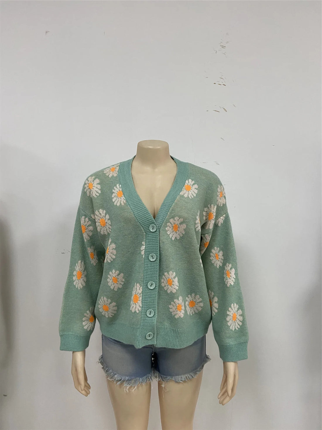 Little Daisy V-Neck Oversize Cardigan - Festigal