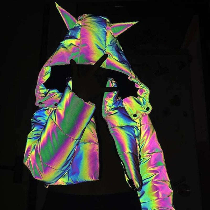 Reflective Devil Puffer Jacket